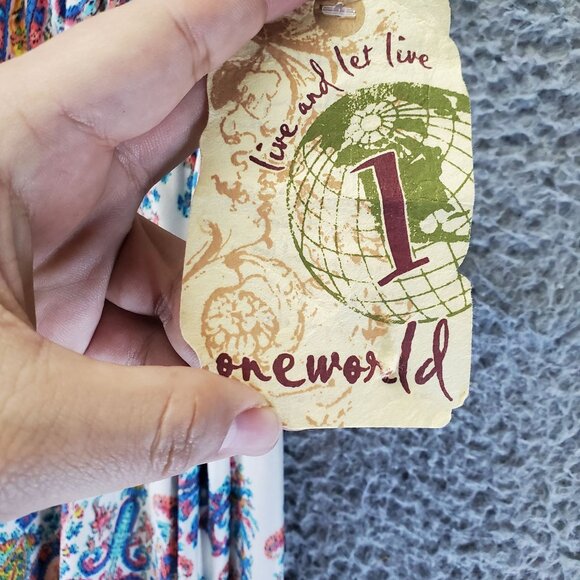 OneWorld Dress Womens Medium Multicolor Boho Paisley Sleeveless Maxi *NWT* - Picture 3 of 7